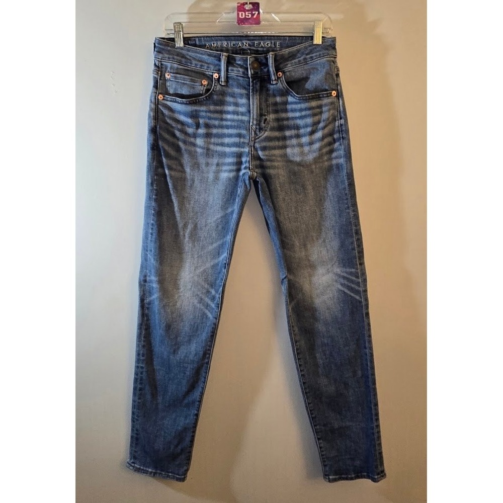 American Eagle Mens Jeans Blue Airflex+ Skinny Leg Medium Wash Denim Size 28x32